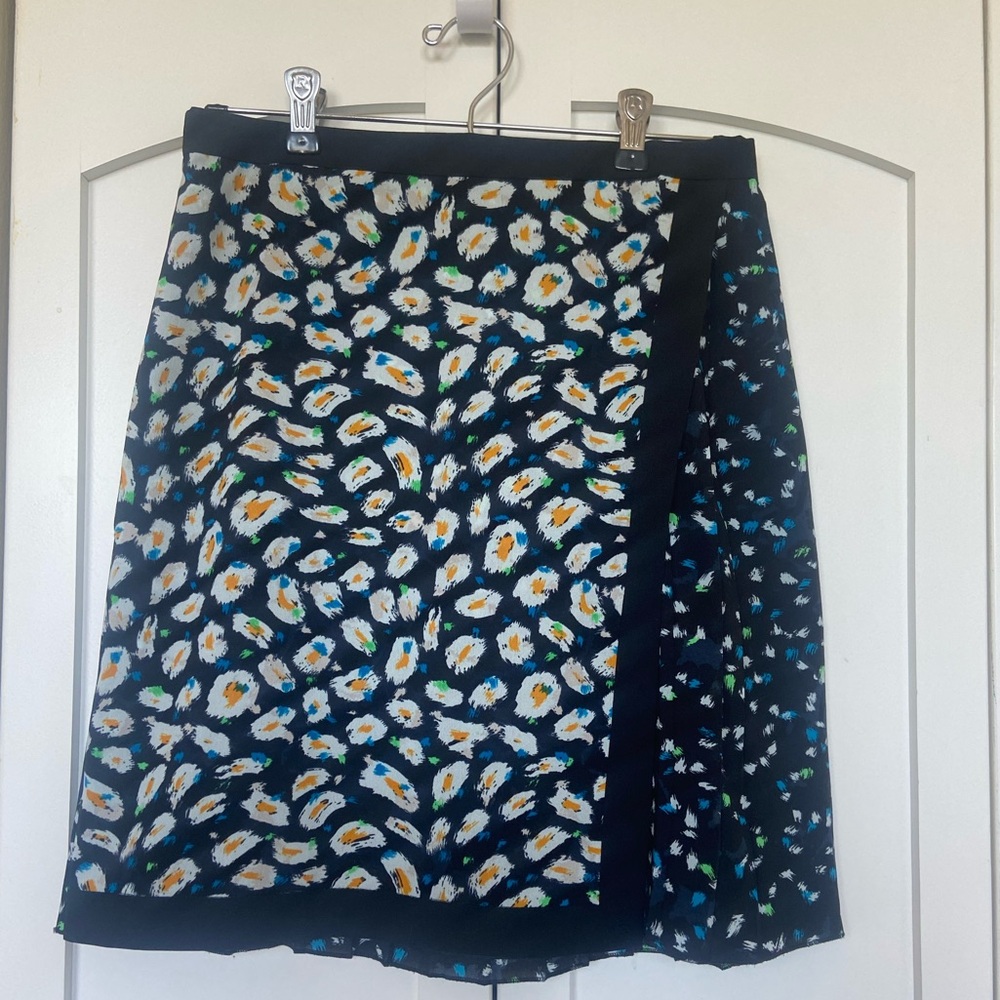 JCrew mixed print pleated skirt